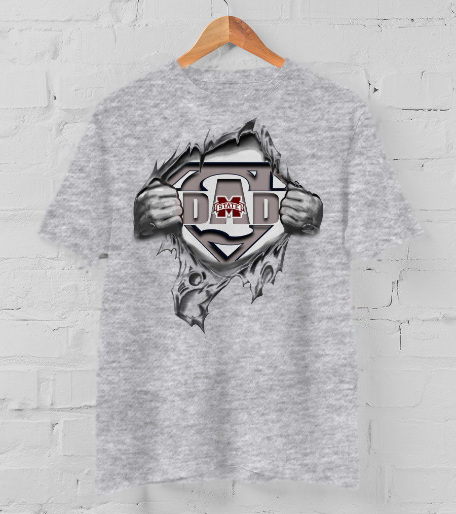 Mississippi State Bulldogs Dad Logo Super Dad T-Shirt