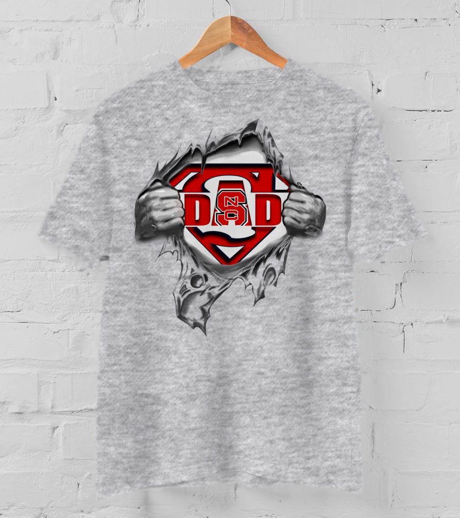 North Carolina State Wolfpack Nc State Dad Red Superman T-Shirt