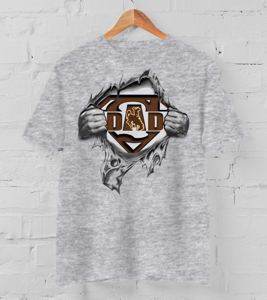 Wyoming Cowboys Super Dad Superman Logo Theme T-Shirt