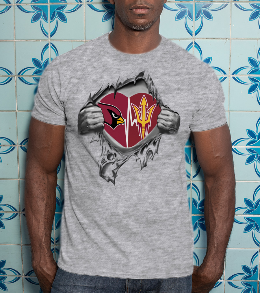 Arizona Cardinals Sun Devils Heartbeat Passion T-Shirt