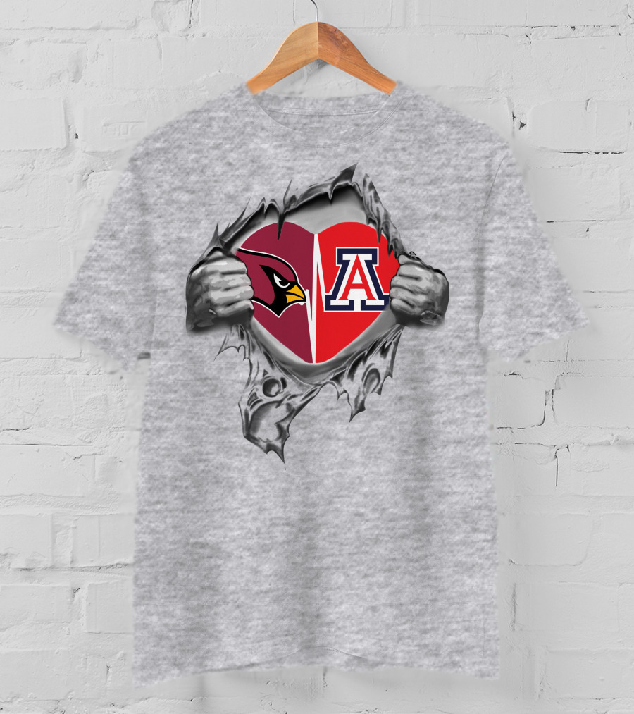 Arizona Cardinals Wildcats Heart Icon Arizona T-Shirt
