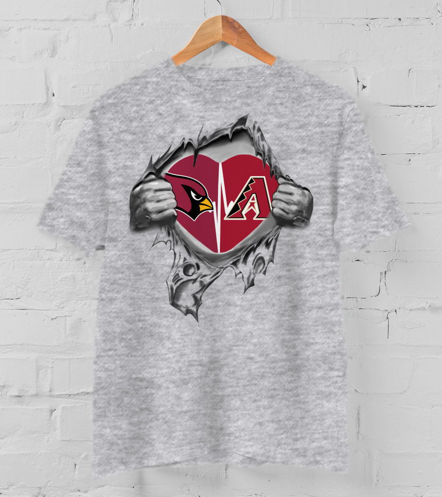 Arizona Cardinals Diamondbacks Heartbeat Passion T-Shirt