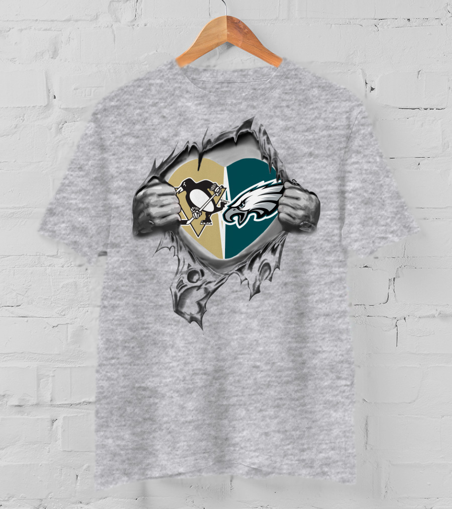 Philadelphia Eagles Penguins Heart T-Shirt