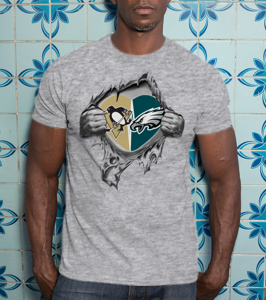 Philadelphia Eagles Penguins Heart T-Shirt