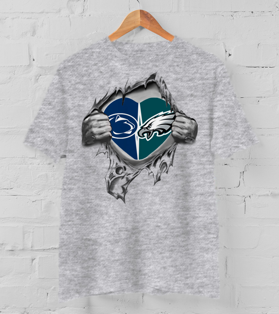 Philadelphia Eagles Penn State Heart With Tearaway T-Shirt