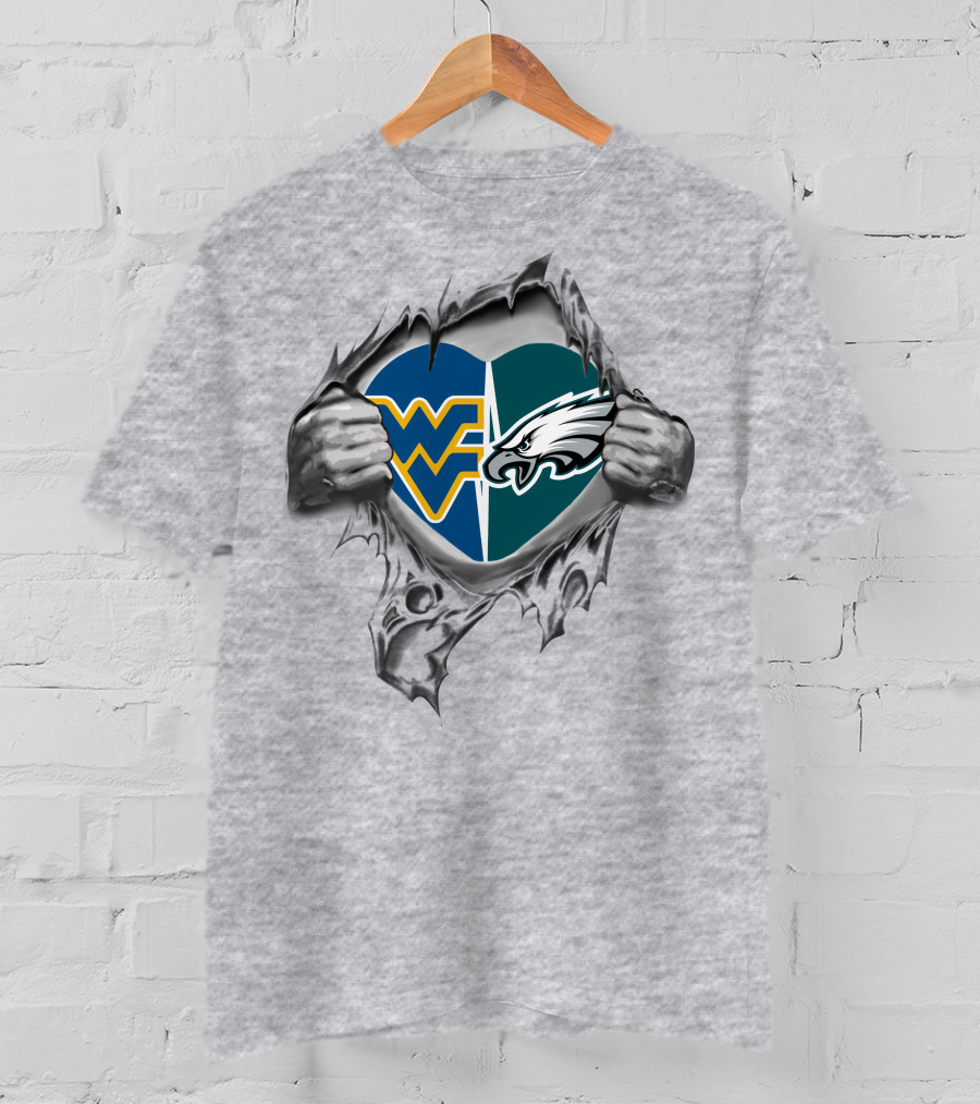 Philadelphia Eagles West Virginia Heart Logo Passion T-Shirt