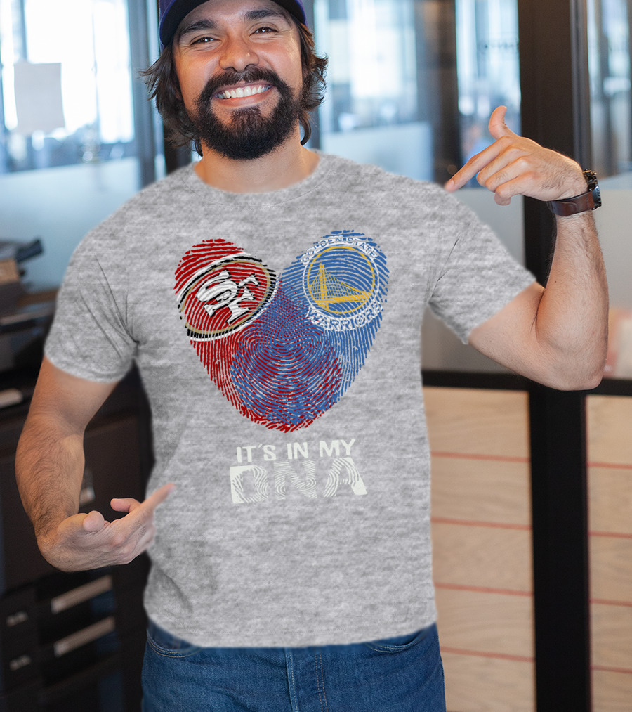 49ers Golden State Warriors Fingerprint It's In My Dna T-Shirt