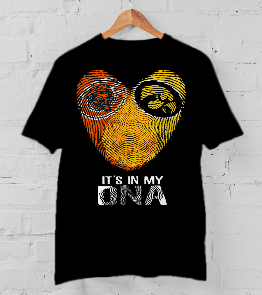 Iowa Bears Hawkeye It's In My DNA Fingerprint Heart T-Shirt