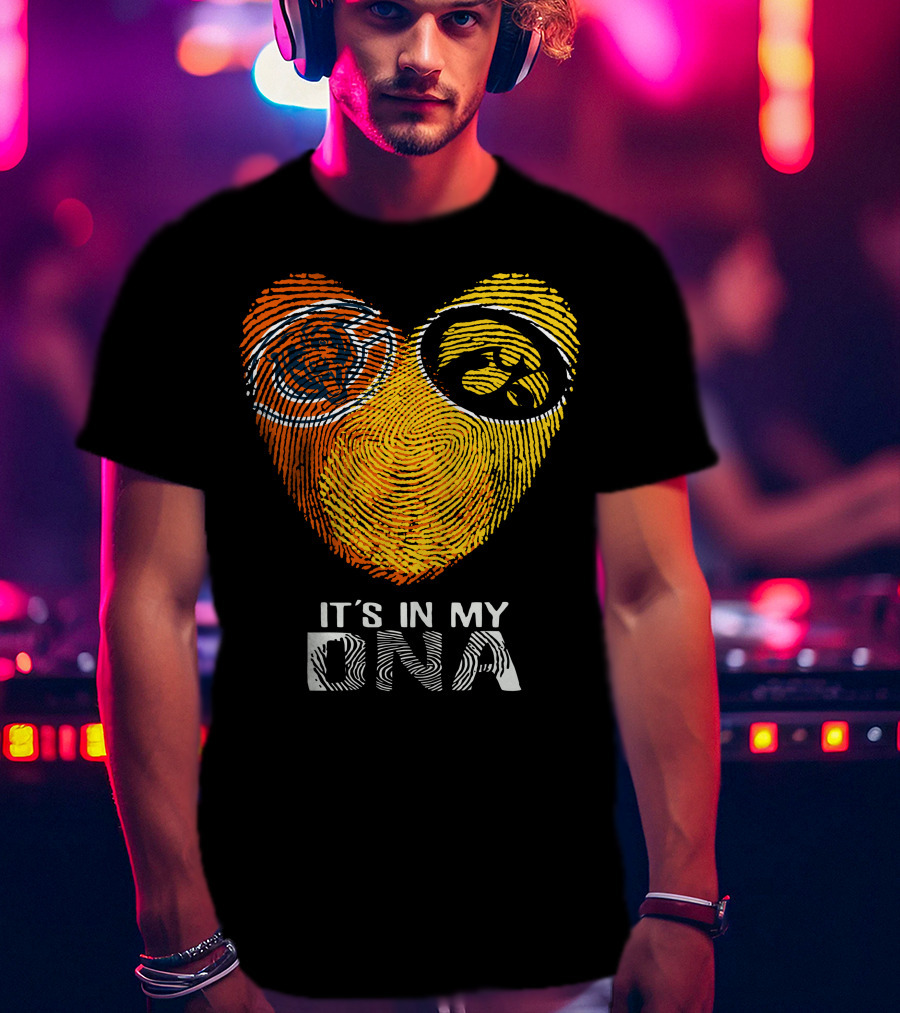 Iowa Bears Hawkeye It's In My DNA Fingerprint Heart T-Shirt