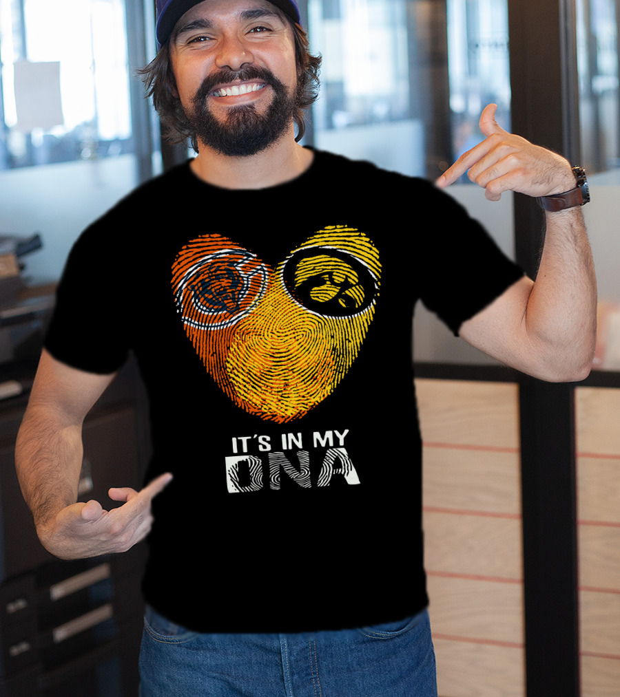 Iowa Bears Hawkeye It's In My DNA Fingerprint Heart T-Shirt