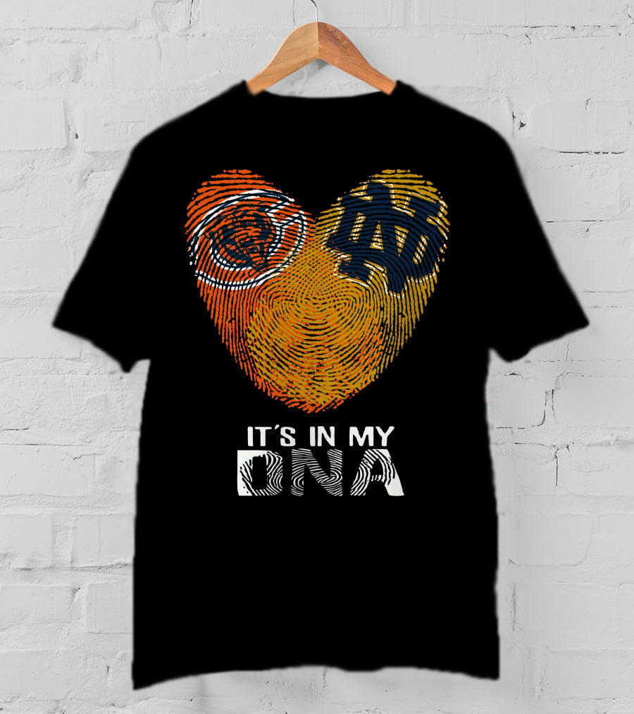 Bears Notre Dame Fingerprint Heart It's In My DNA T-Shirt