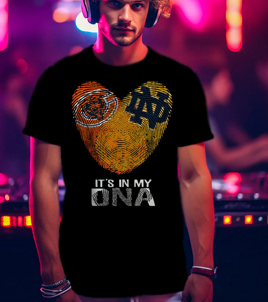 Bears Notre Dame Fingerprint Heart It's In My DNA T-Shirt