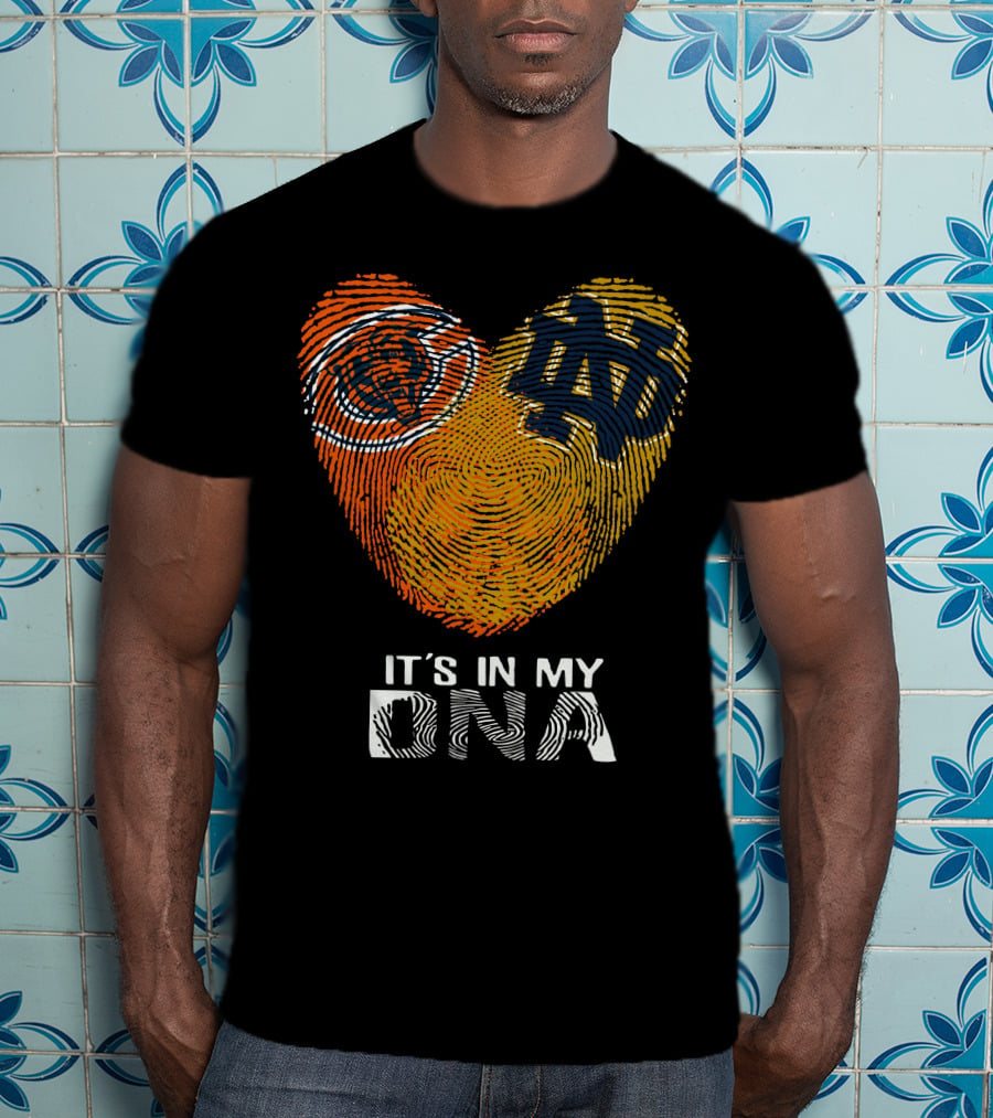 Bears Notre Dame Fingerprint Heart It's In My DNA T-Shirt