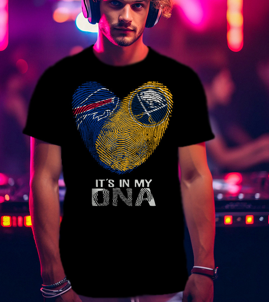 Bills Sabres Heart Fingerprint It's In My Dna T-Shirt