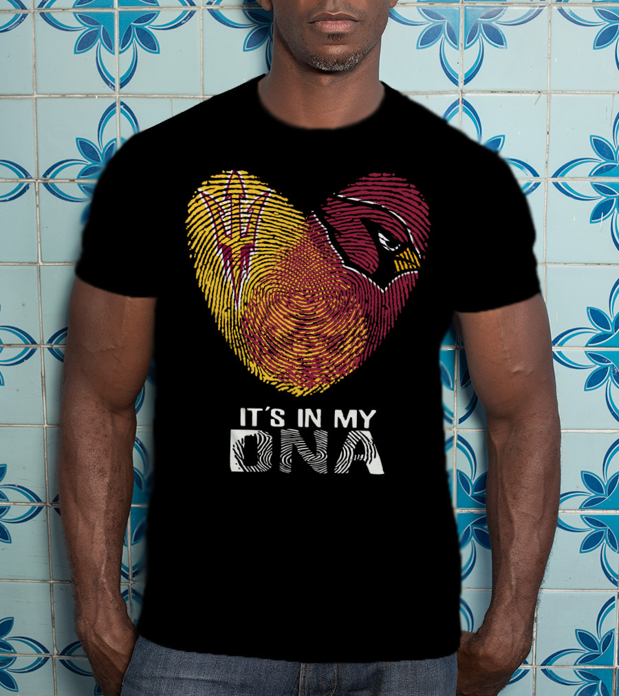 It's In My DNA Cardinals Arizona State Fingerprint T-Shirt