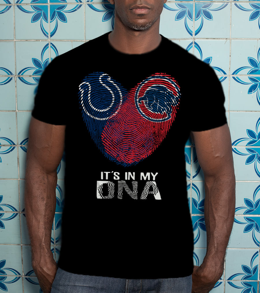 Colts Cubs It's In My DNA Fingerprint Heart T-Shirt