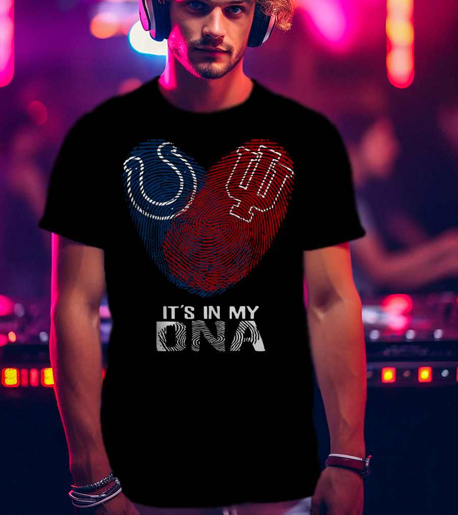 Colts Hoosiers It's In My DNA Fingerprint Heart T-Shirt