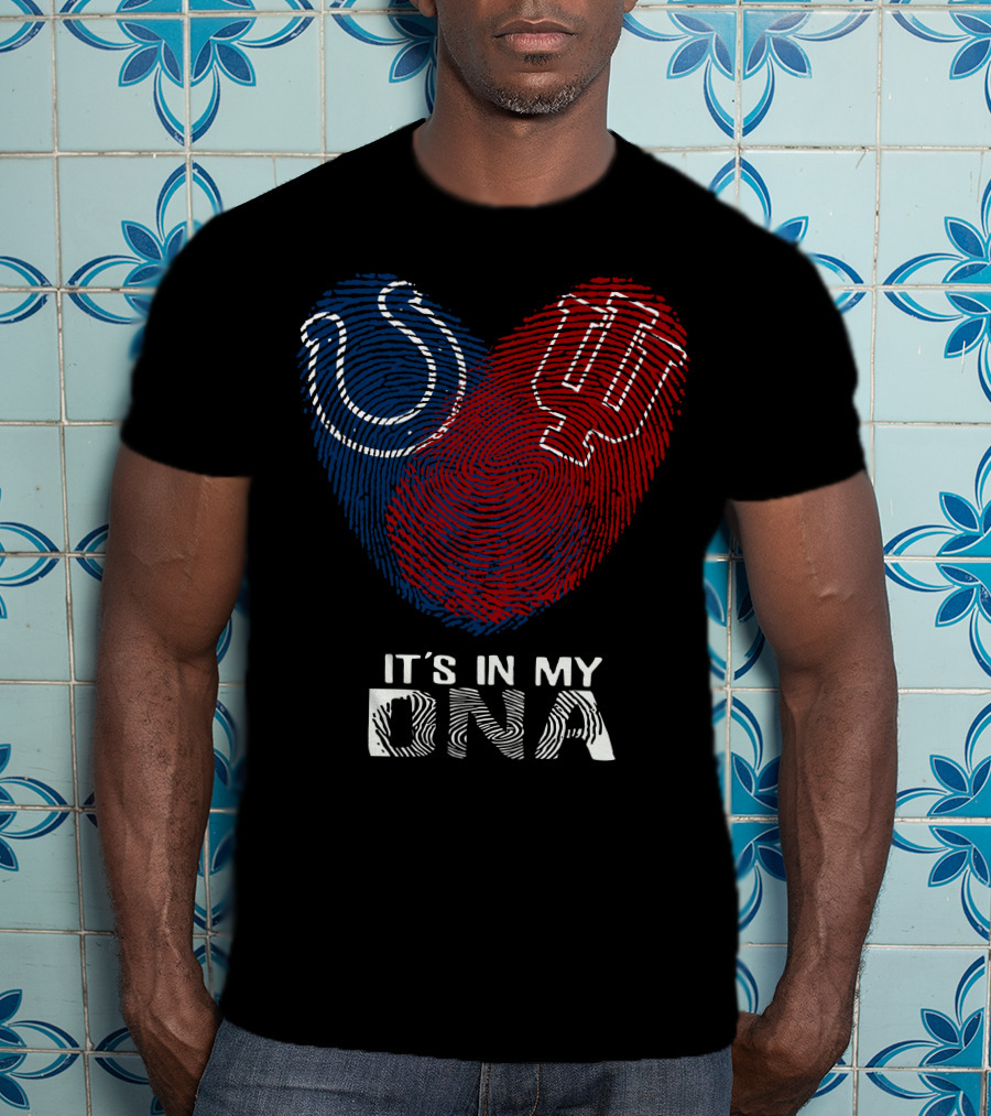 Colts Hoosiers It's In My DNA Fingerprint Heart T-Shirt
