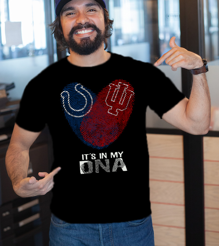 Colts Hoosiers It's In My DNA Fingerprint Heart T-Shirt