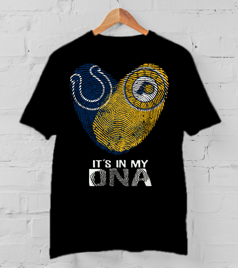 Colts Pacers It's In My DNA Fingerprint Heart T-Shirt