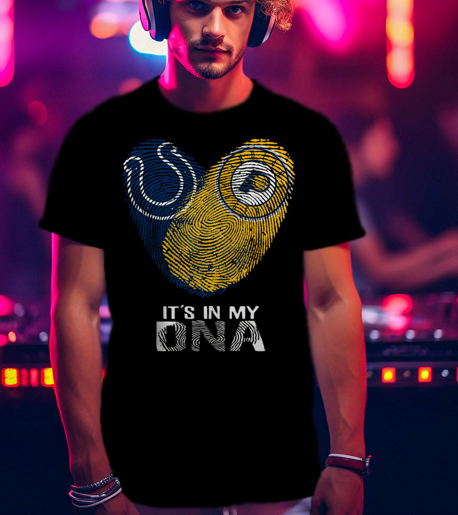 Colts Pacers It's In My DNA Fingerprint Heart T-Shirt