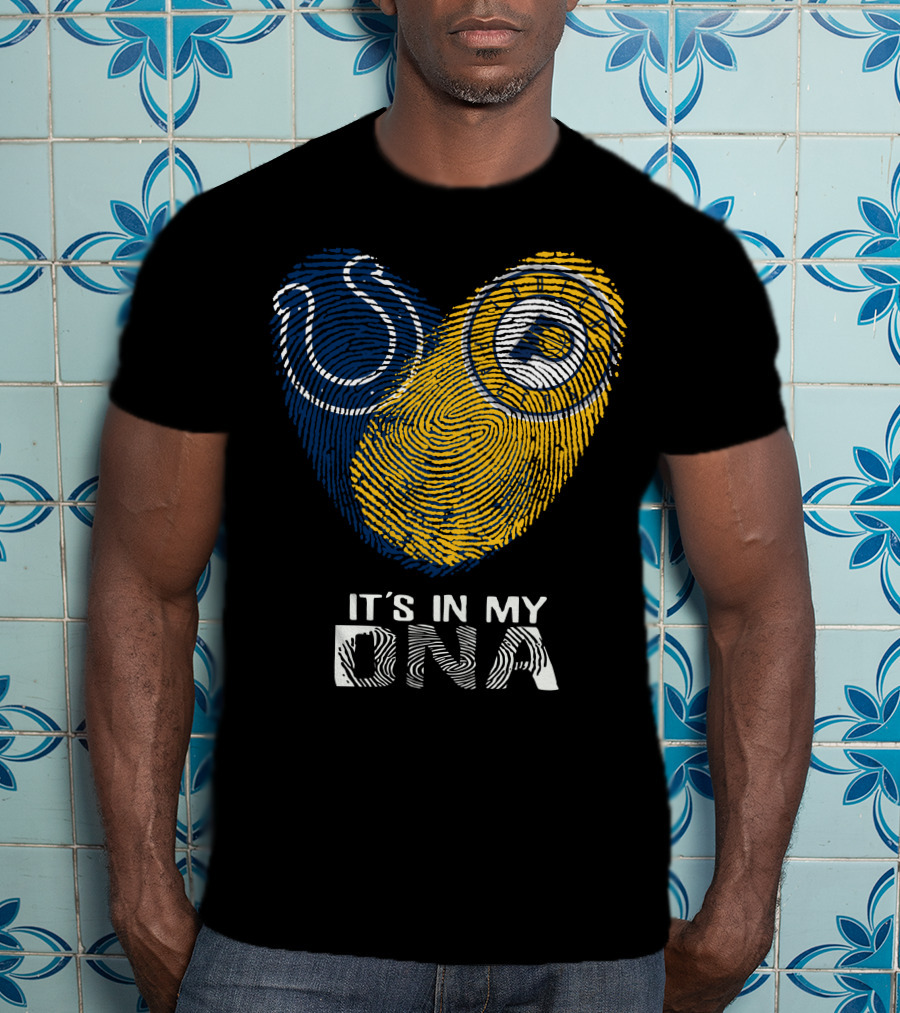 Colts Pacers It's In My DNA Fingerprint Heart T-Shirt