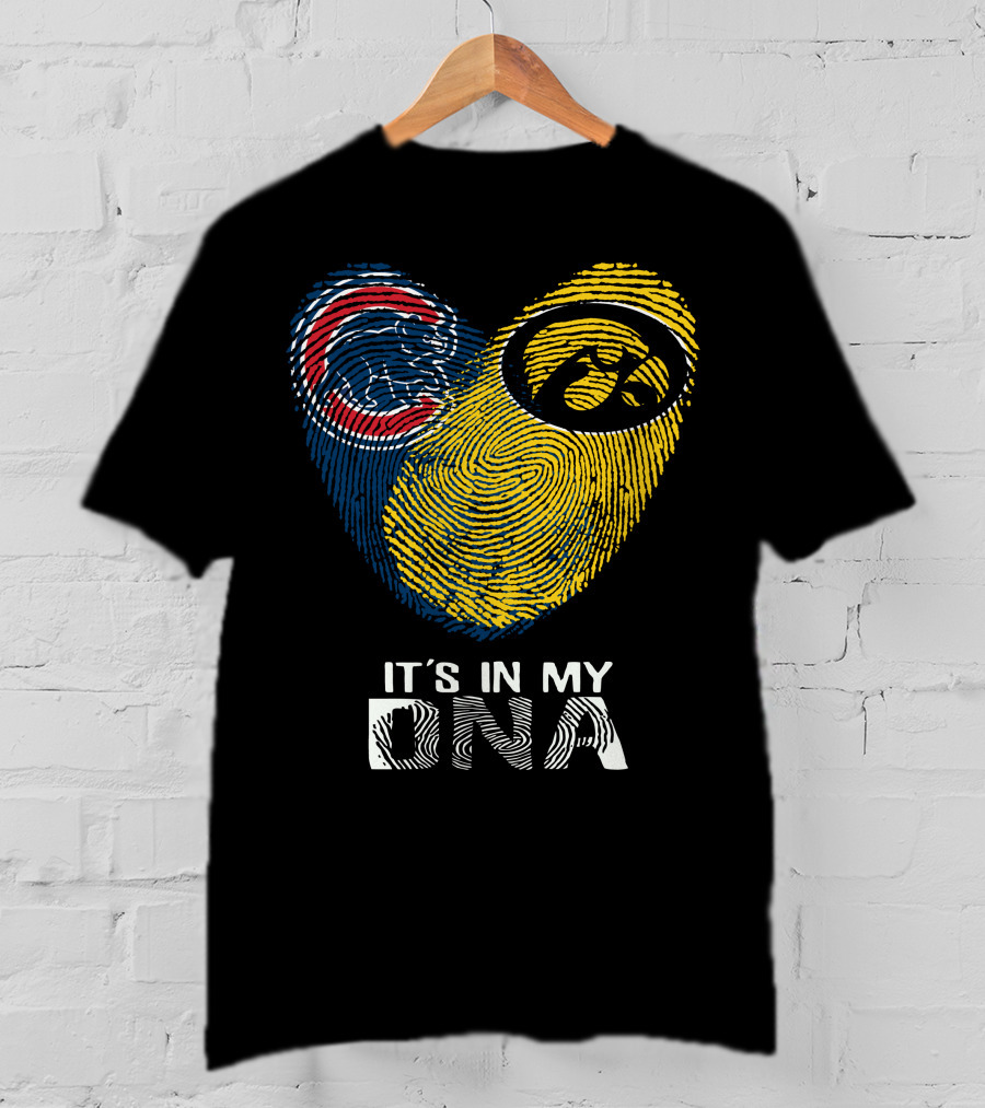 Cubs Iowa It's In My DNA Fingerprint With Chicago And Hawkeyes T-Shirt