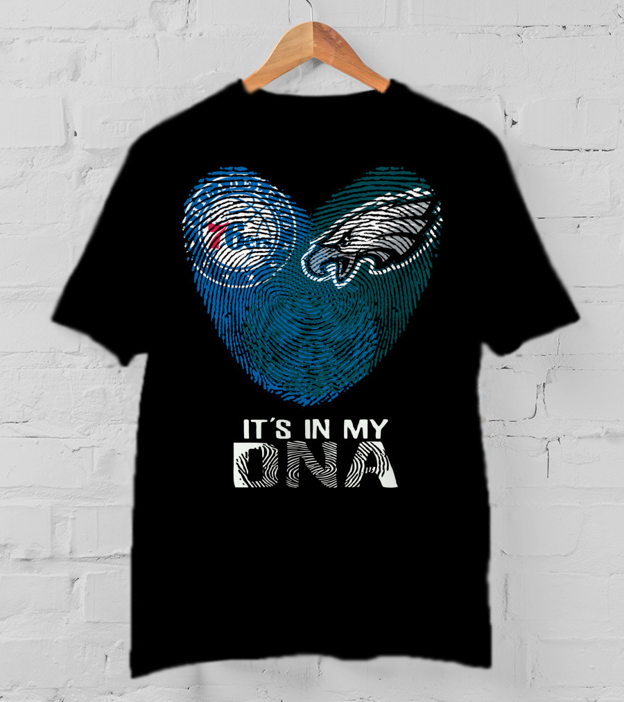 Philadelphia Eagles 76ers Fingerprint It's In My DNA T-Shirt