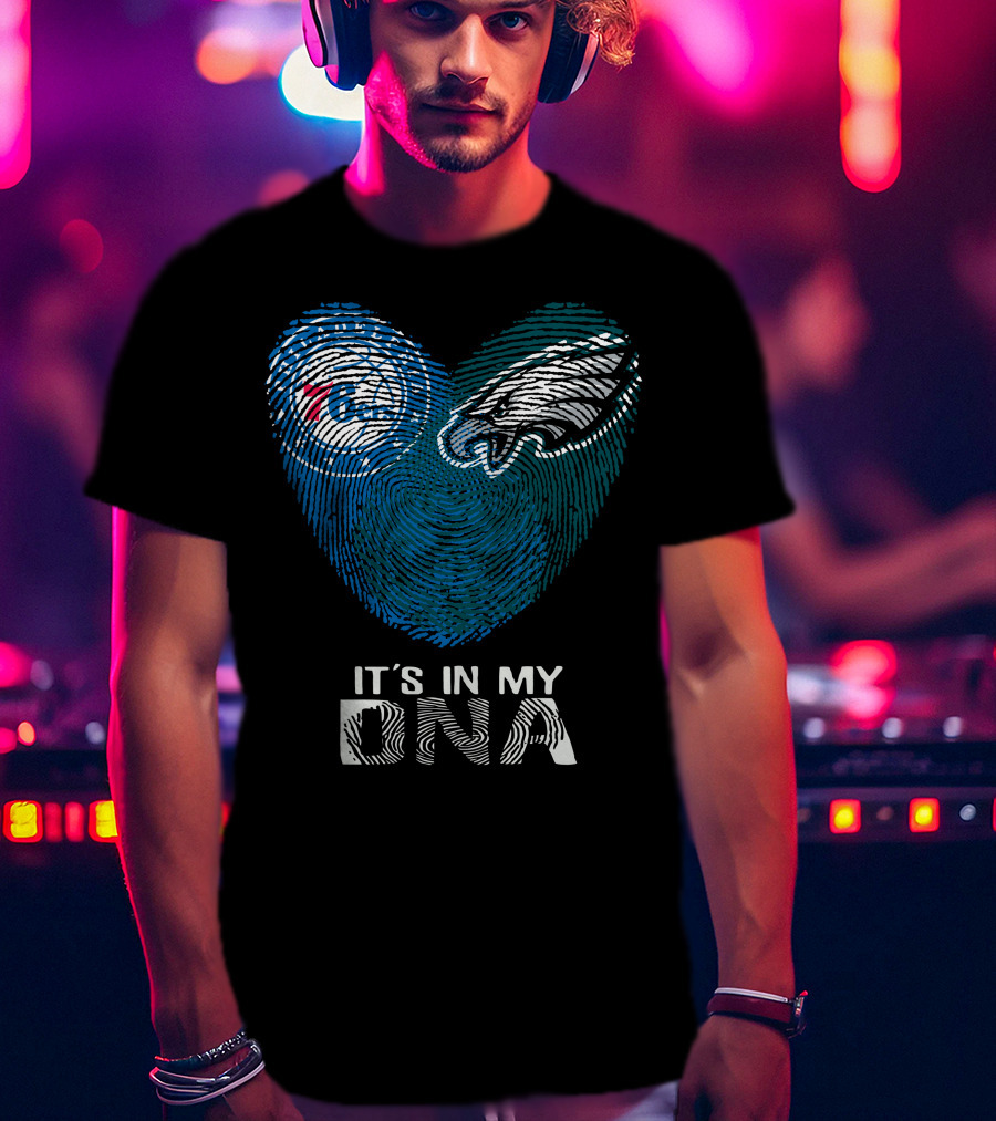 Philadelphia Eagles 76ers Fingerprint It's In My DNA T-Shirt