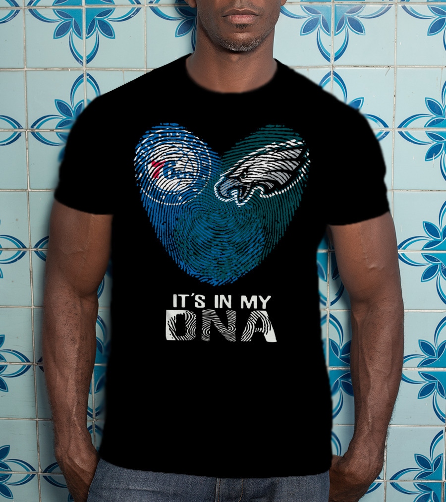 Philadelphia Eagles 76ers Fingerprint It's In My DNA T-Shirt