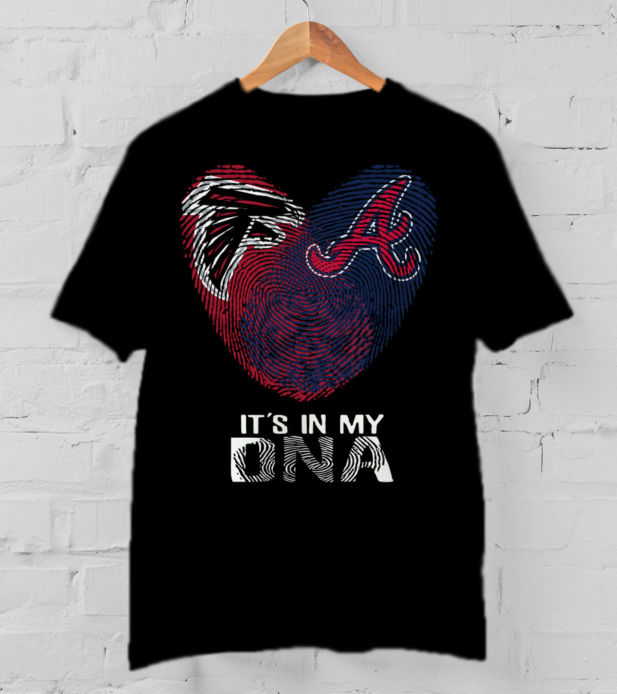 Falcons Braves Heart Fingerprint It's In My DNA T-Shirt