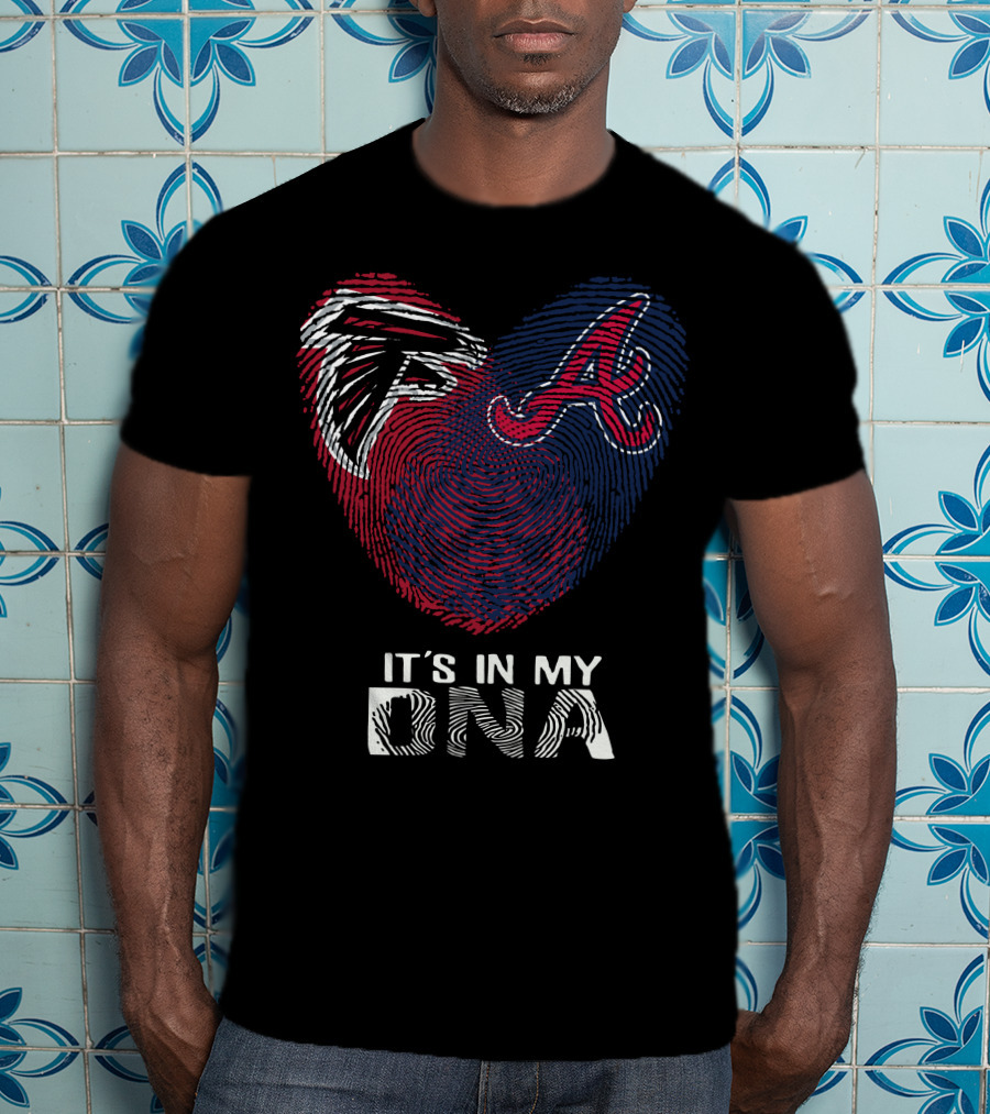 Falcons Braves Heart Fingerprint It's In My DNA T-Shirt