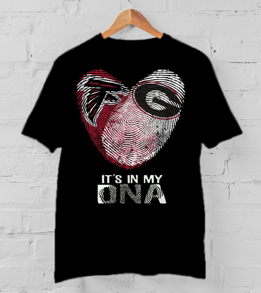 Falcons Bulldogs Heart Fingerprint It's In My DNA T-Shirt