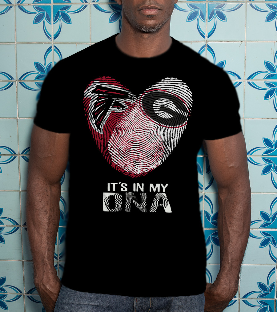 Falcons Bulldogs Heart Fingerprint It's In My DNA T-Shirt