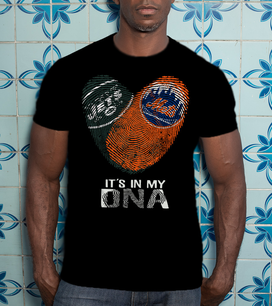 Jets Mets It's In My DNA Fingerprint T-Shirt