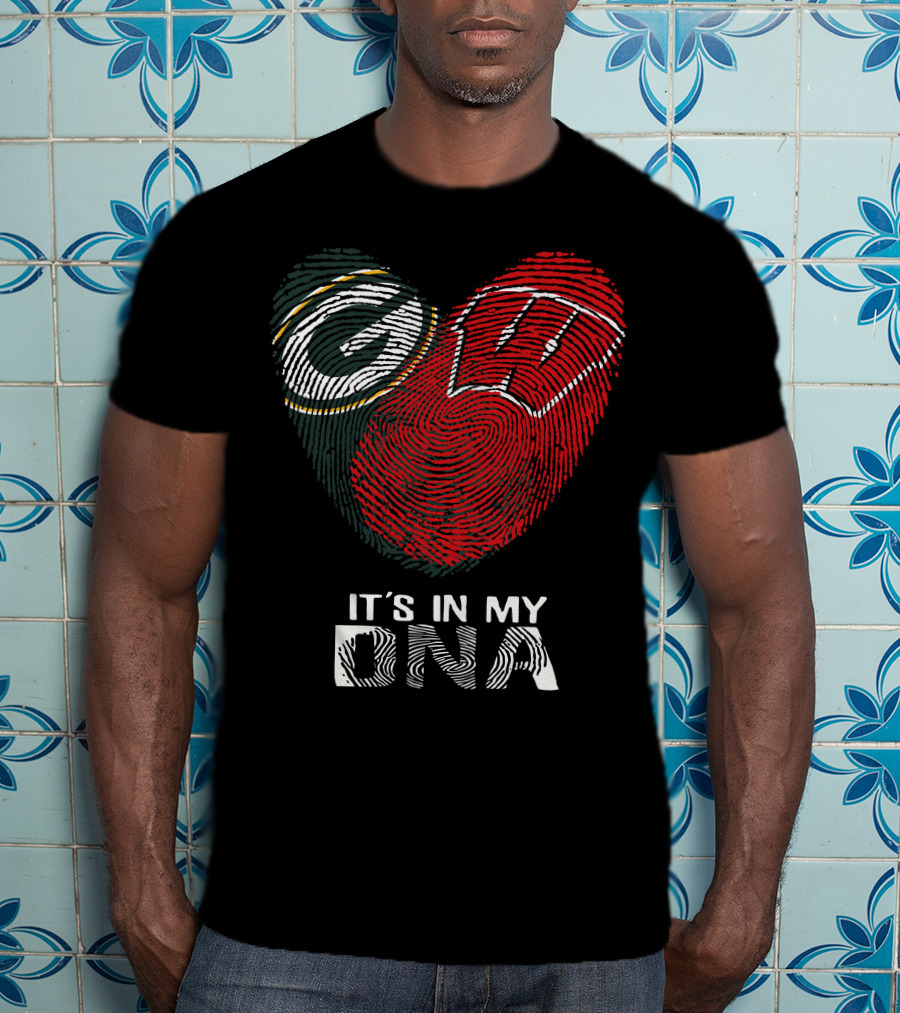 Packers Badgers It's In My Dna Fingerprint T-Shirt