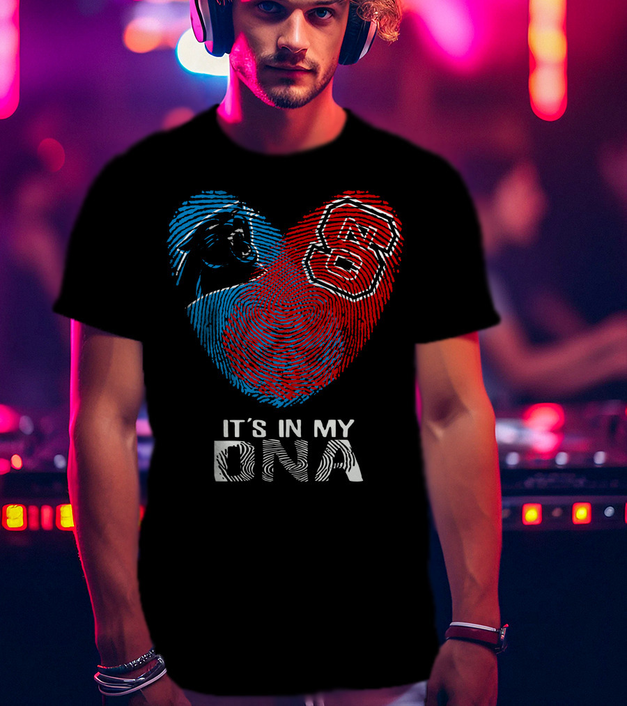 Panthers Nc State Wolfpack Fingerprint It's In My Dna T-Shirt