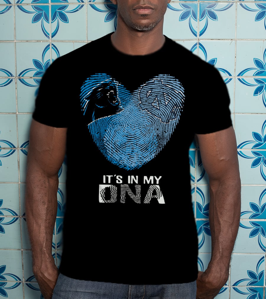 Panthers Tar Heels It's In My Dna Fingerprint Heart T-Shirt