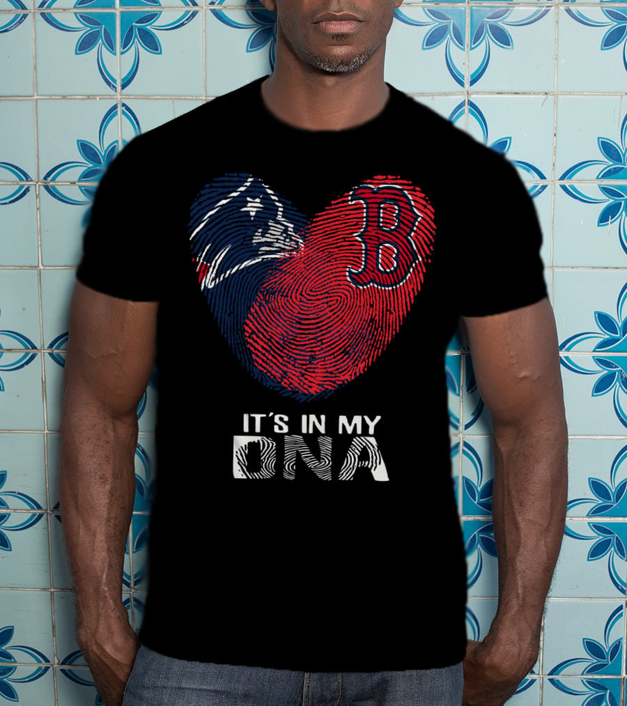 Patriots Red Sox Heart It's In My DNA T-Shirt
