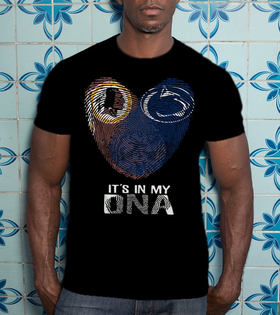 Redskins Penn State It's In My Dna Fingerprint Heart T-Shirt