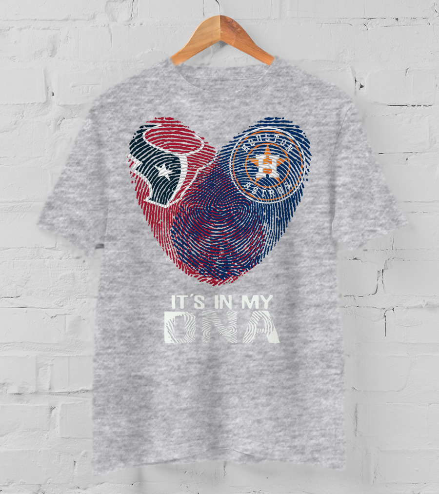 Texans Astros It's In My DNA Fingerprint Heart T-Shirt