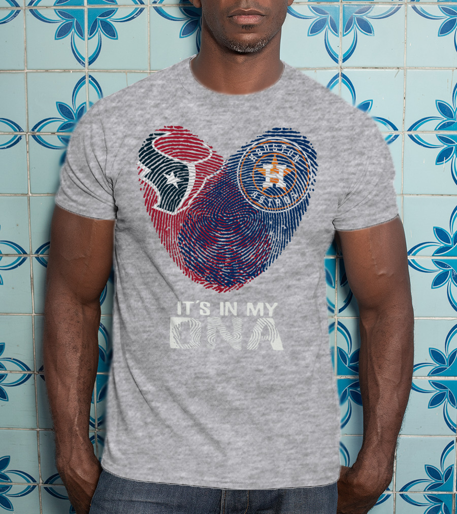 Texans Astros It's In My DNA Fingerprint Heart T-Shirt