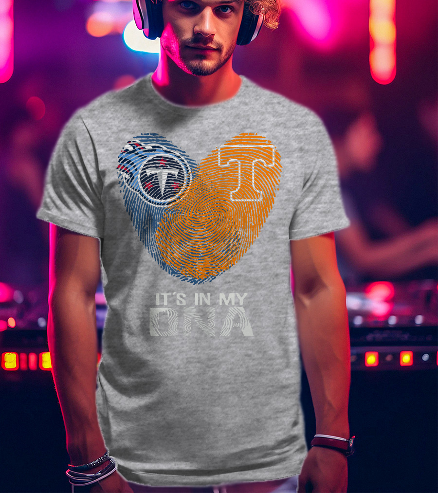 Tennessee Titans It's In My Dna Fingerprint Heart T-Shirt