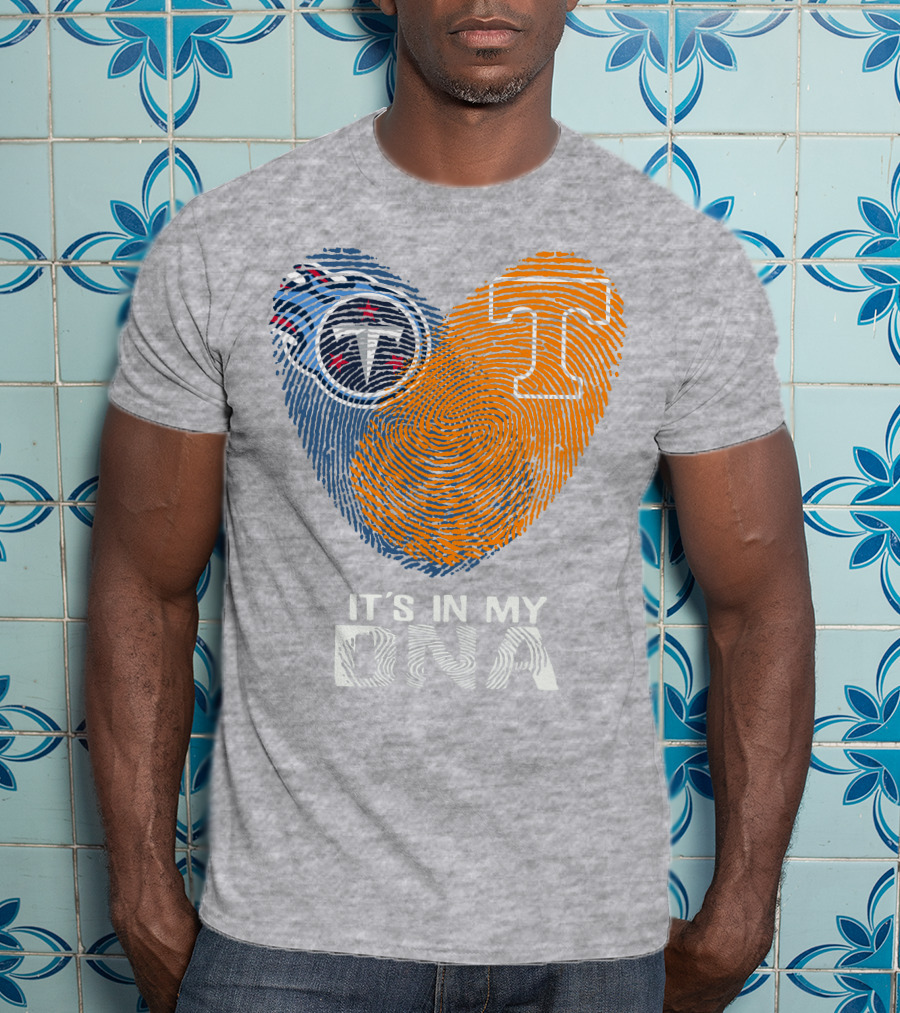 Tennessee Titans It's In My Dna Fingerprint Heart T-Shirt