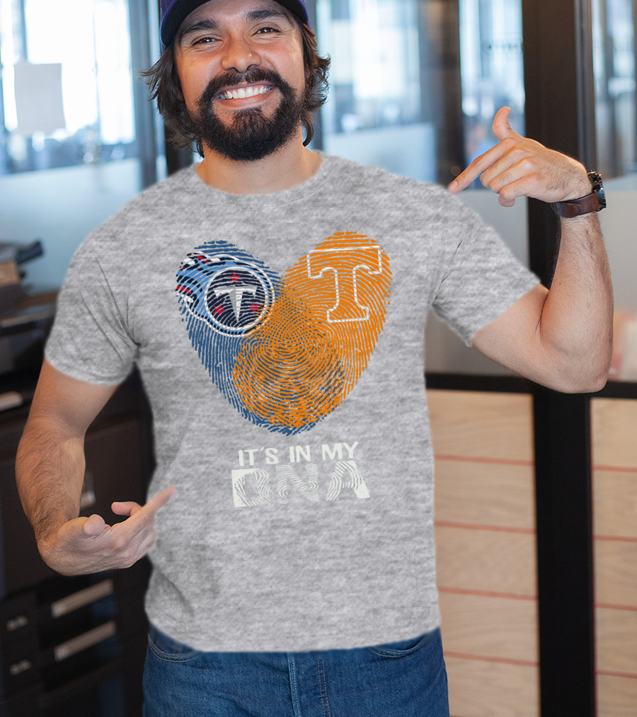 Tennessee Titans It's In My Dna Fingerprint Heart T-Shirt