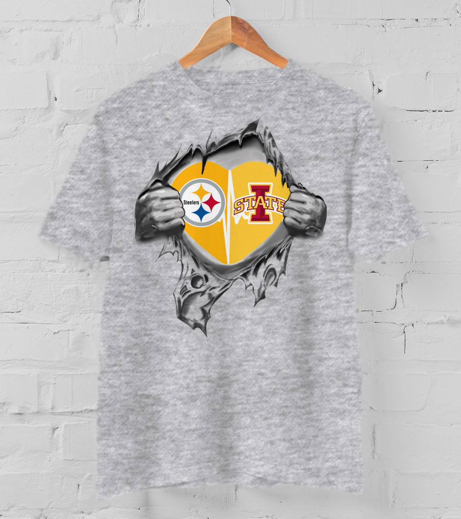 Steelers Iowa State Heart With Torn Hands T-Shirt