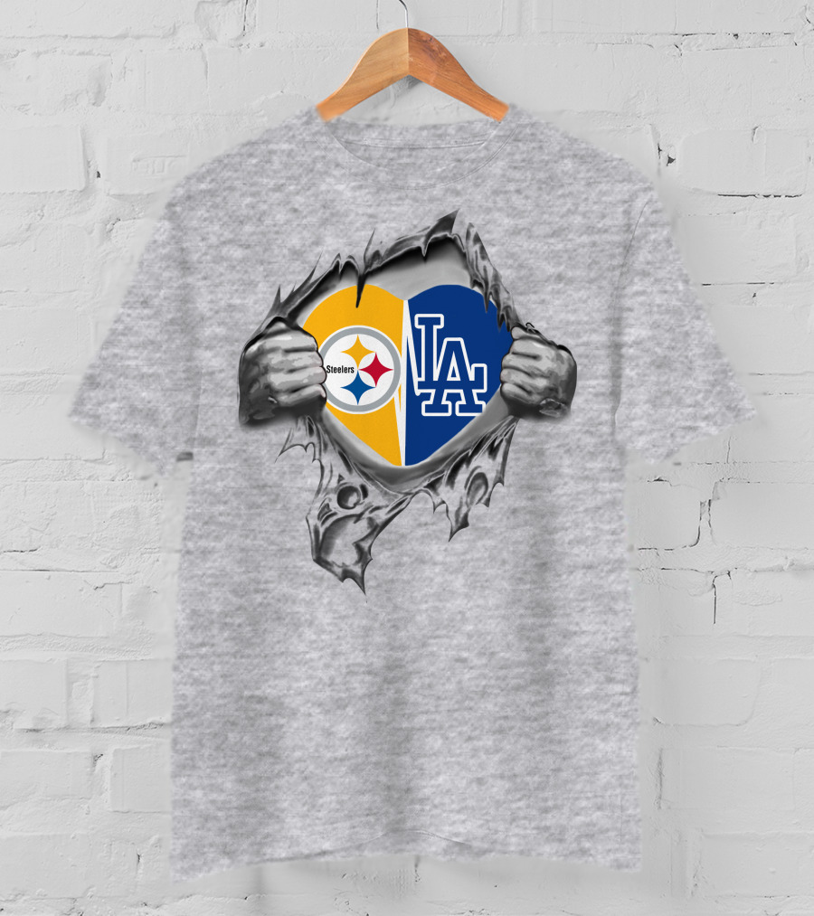 Steelers Dodgers Heart Breakthrough T-Shirt