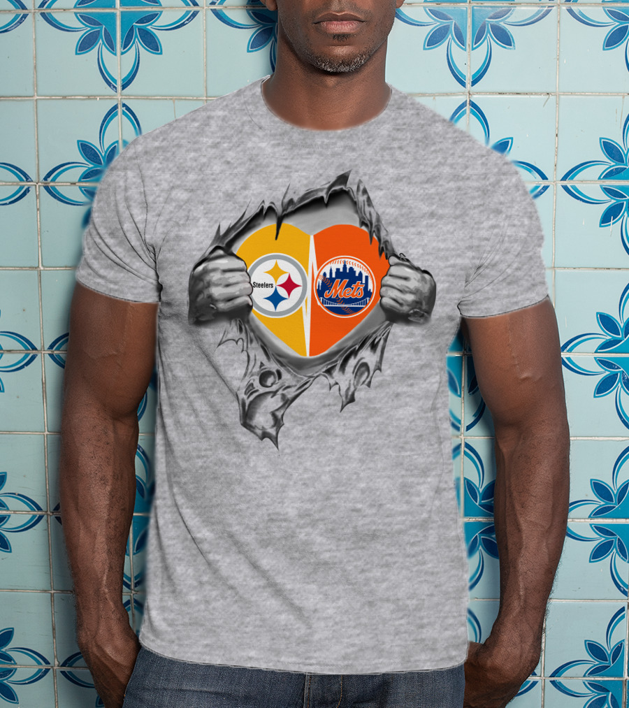 Steelers Mets Heart Tearing T-Shirt