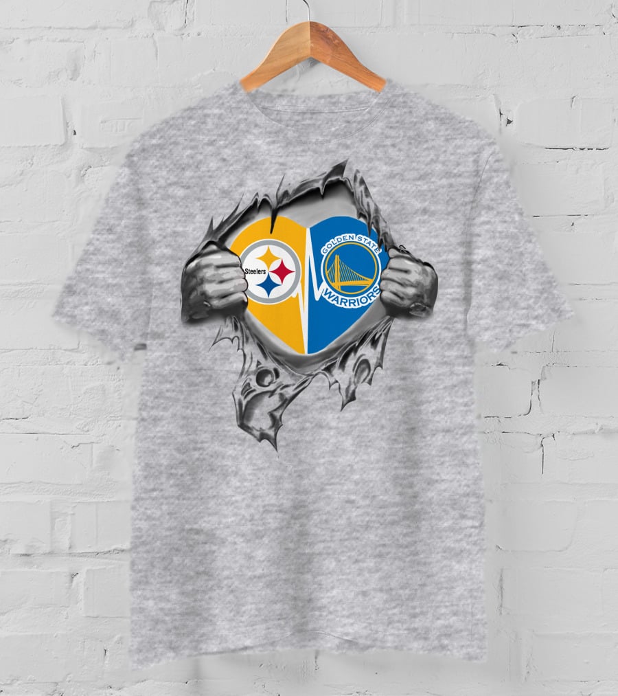 Steelers Golden State Warriors Heart T-Shirt