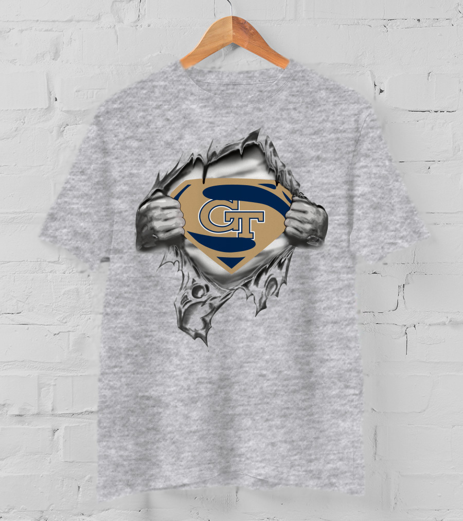Georgia Tech GT Superman Style Emblem T-Shirt